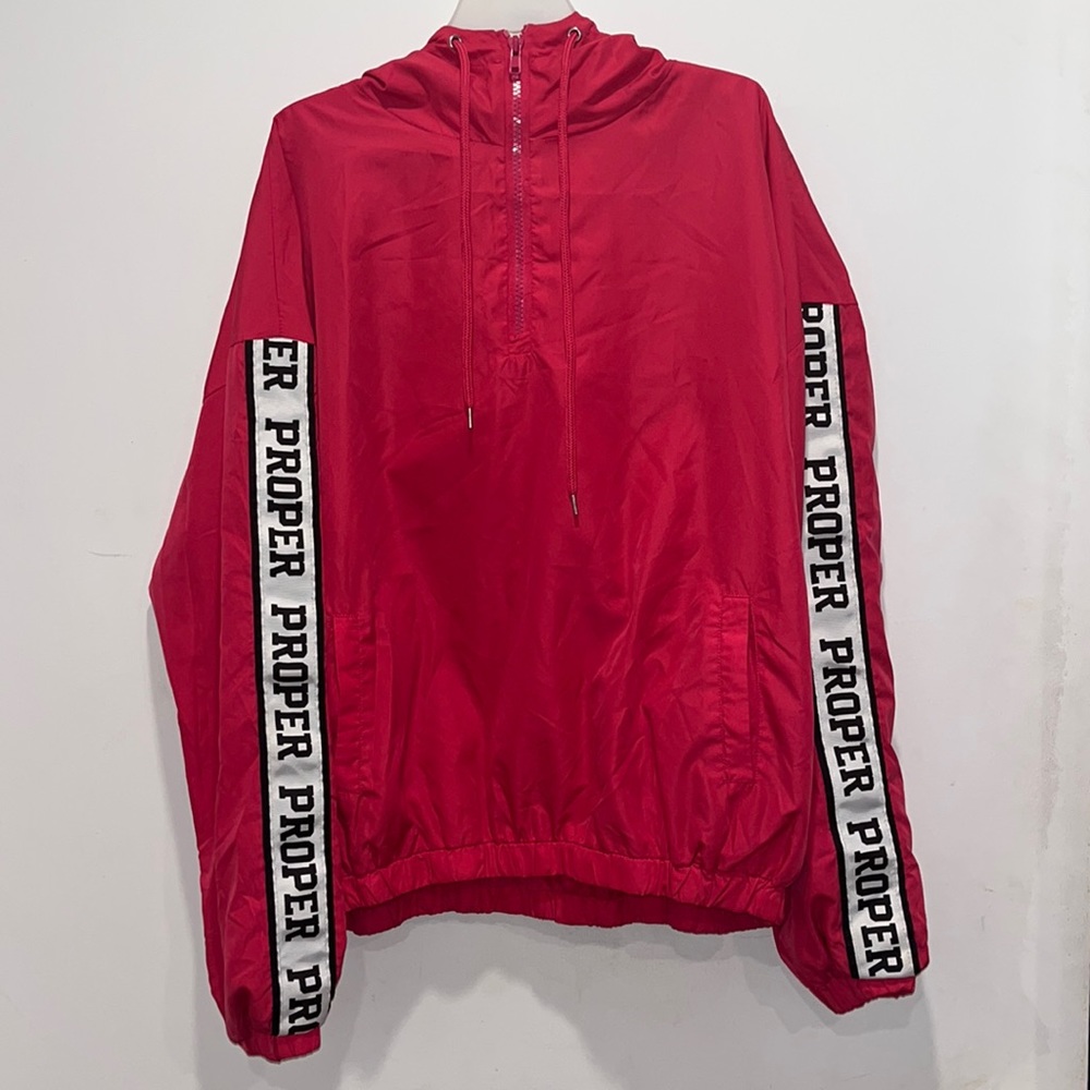 Forever 21 Hot Pink Windbreaker with Graphic On Sleeves